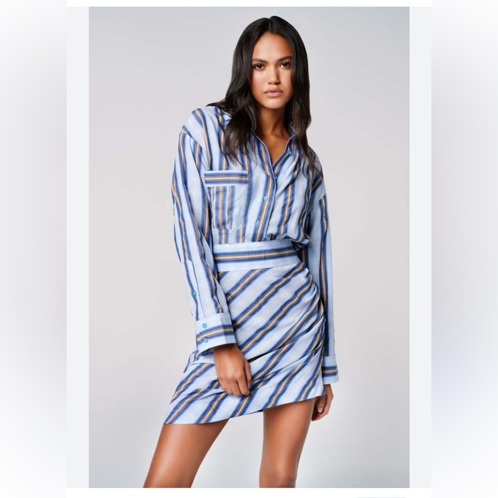 Smythe Striped Blue Multi Shirt Dress